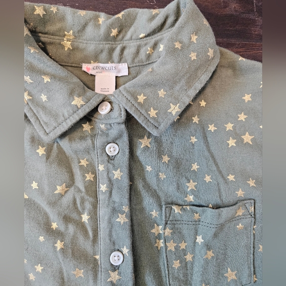 J.Crew Crewcuts Star-Print Short-Sleeve Knit Shirtdress, Girls Size L - Picture 2 of 5